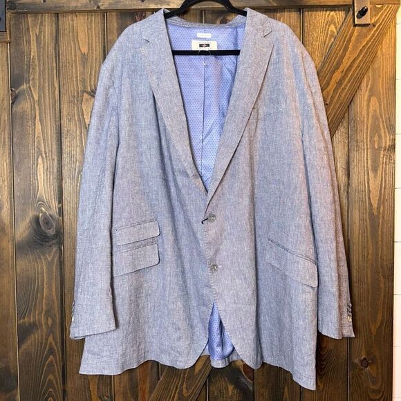 NWT Joseph Abboud Classic Fit Linen Cotton Chambray Career Sport Coat Blazer - Picture 1 of 5